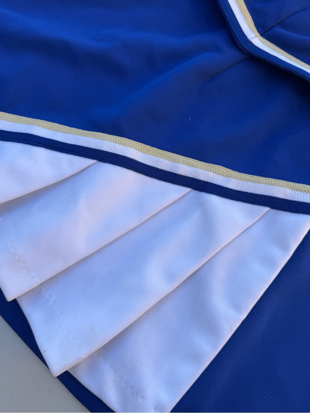 Vibrant Royal Blue and Gold Highland Hornets Cheerleading Uniform - Picture 2 of 11